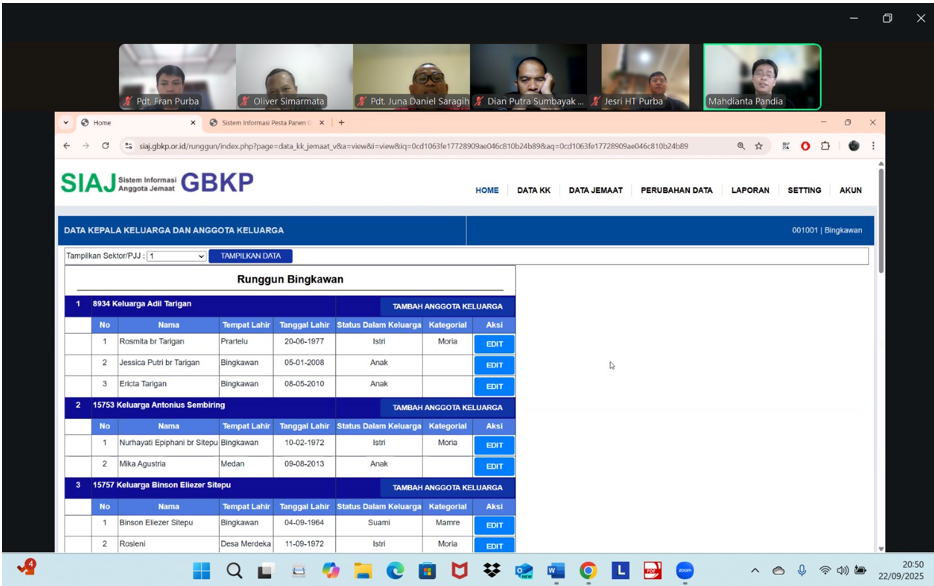 Studi Banding dengan SIAJ GBKP